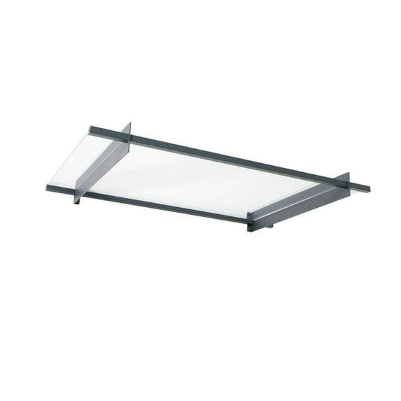 Palram - Canopia Nancy 1500 5' x 3' Acrylic/Galvanized Steel Awning - Gray/Clear