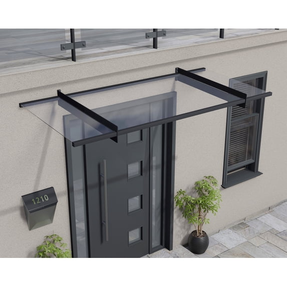 Palram - Canopia Nancy 2050 7' x 3' Acrylic/Galvanized Steel Awning - Gray/Clear