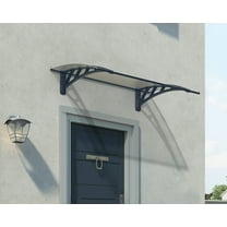 Palram - Canopia Neo 1180 4' x 3' Gray/Clear Stationary Door Awning
