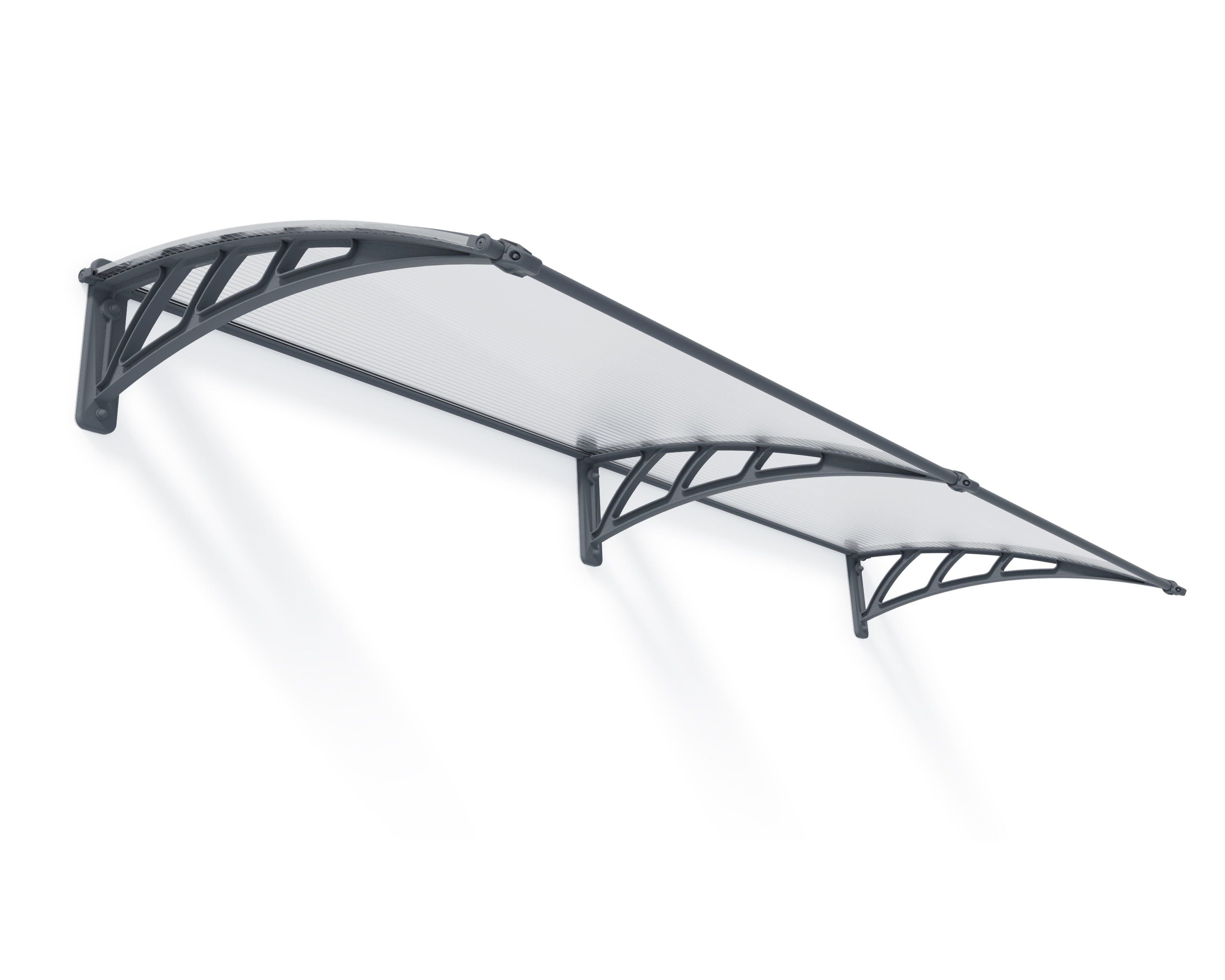 Neo 8' x 3' Gray and Clear Polycarbonate Window and Door Awning