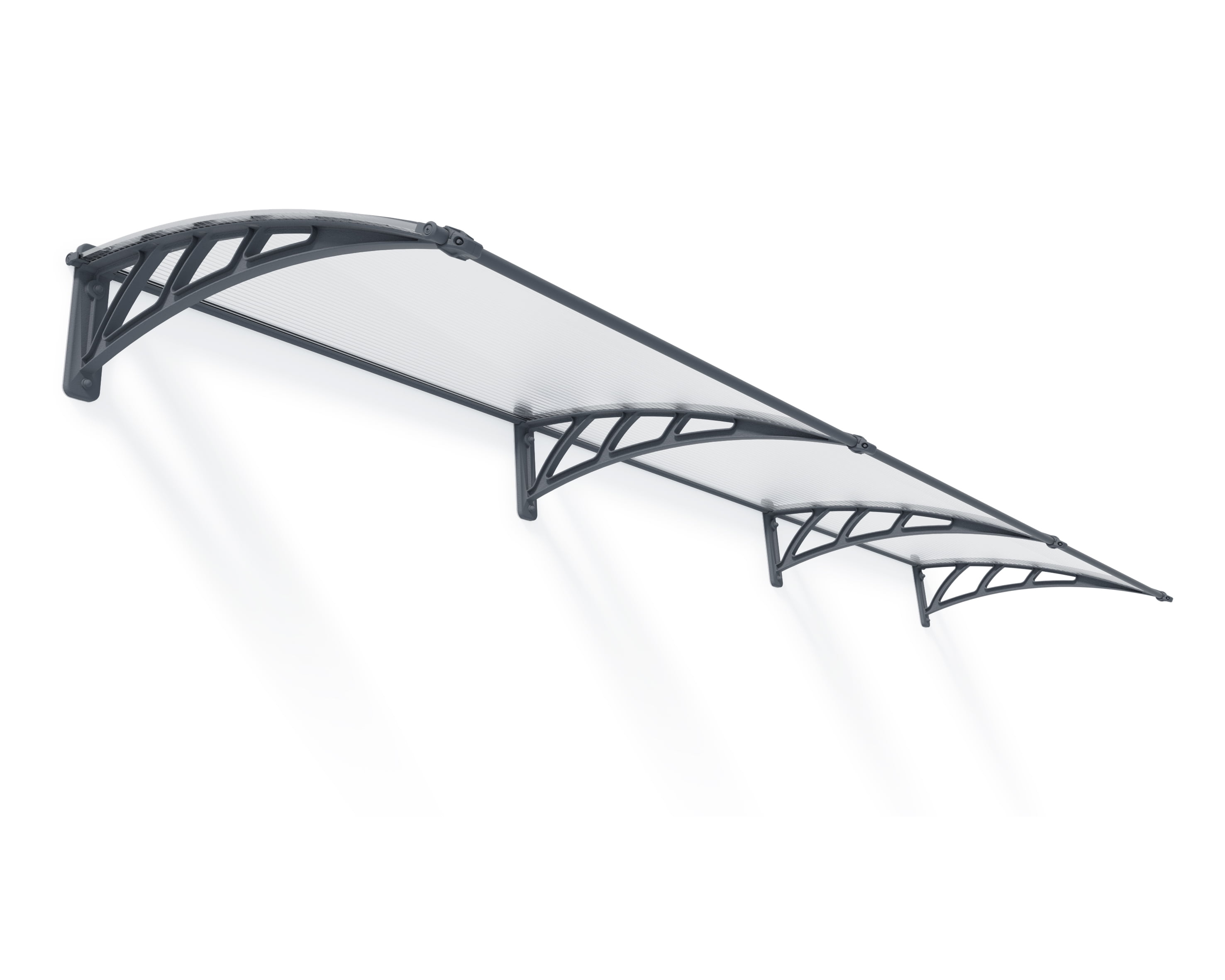 Neo 12' x 3' Gray and Clear Polycarbonate Door and Window Awning