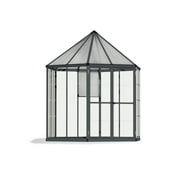 Palram - Canopia Oasis 7' x 8' Walk-In Hexagonal Greenhouse - Gray - with Louver Window