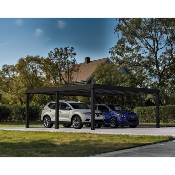 Palram - Canopia Oslo 20' x 20' Carport - Black/Gray