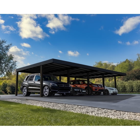 Palram - Canopia Oslo 20' x 40' Carport - Black/Gray