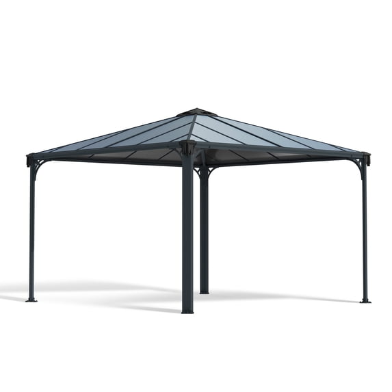 Palram - Canopia Palermo 3600 12' x 12' Polycarbonate/Aluminum Gazebo - Gray