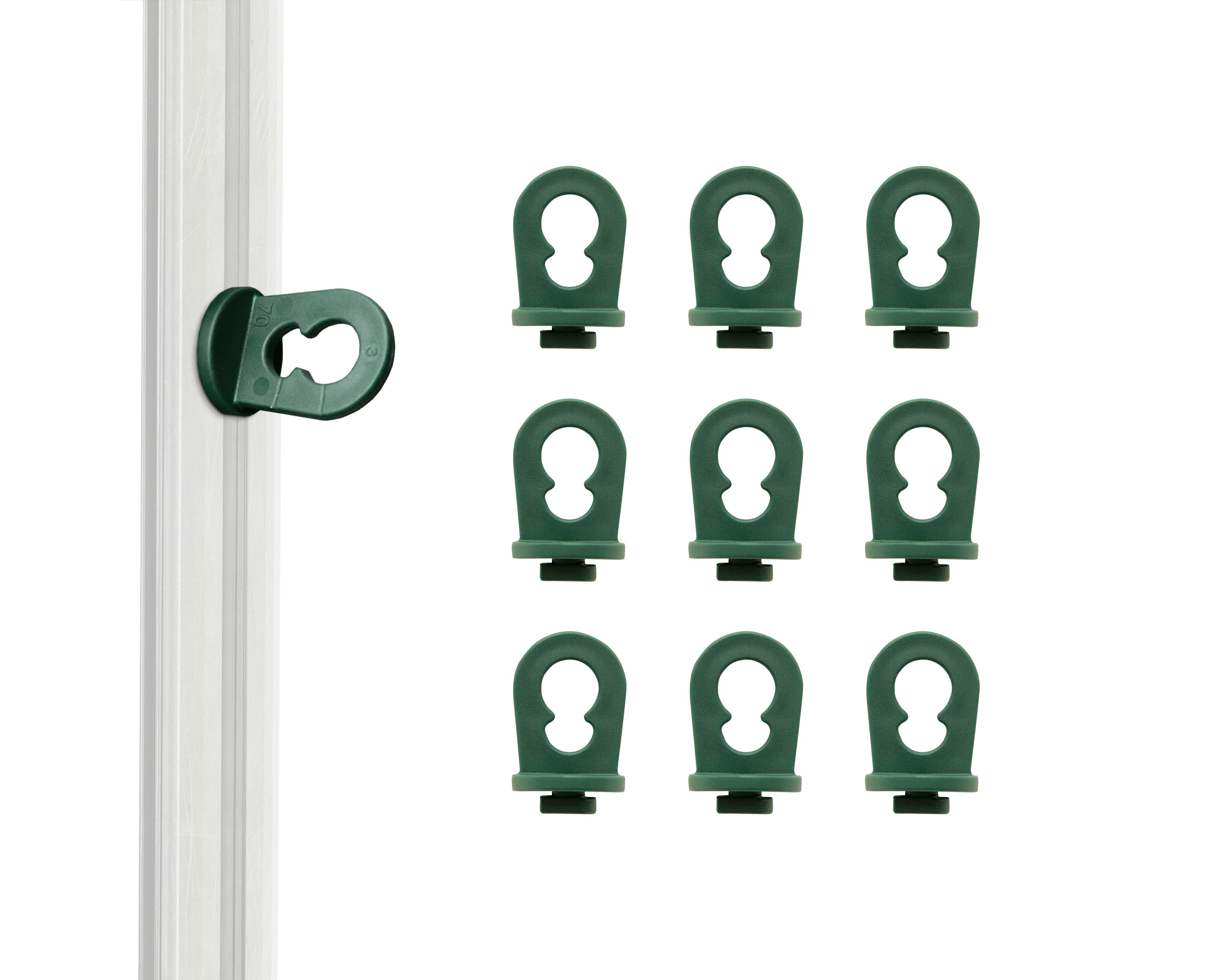 Green Plastic Greenhouse Plant Hangers Set of 10