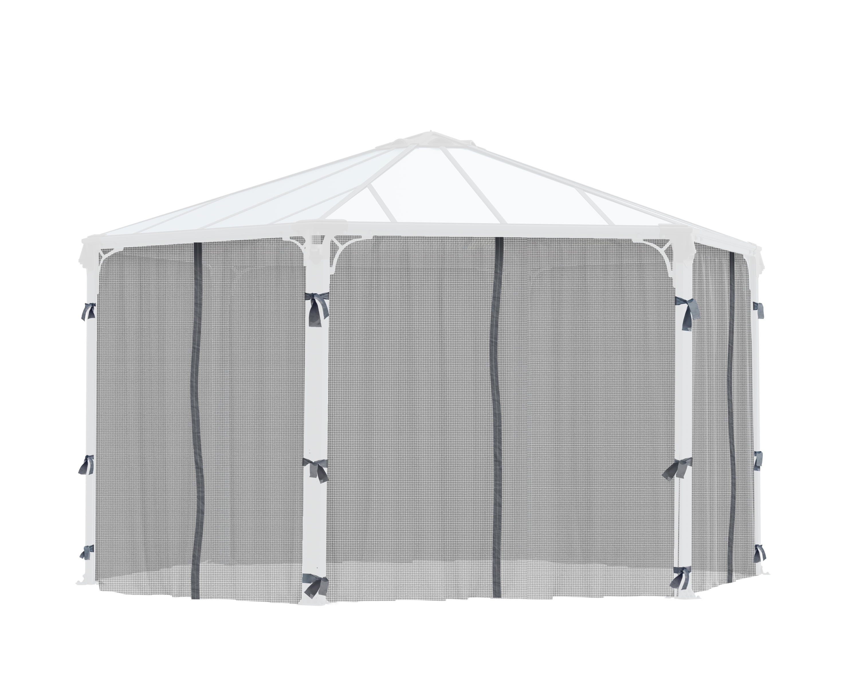 Gray Polyester Gazebo Netting Set for Roma and Monaco Models