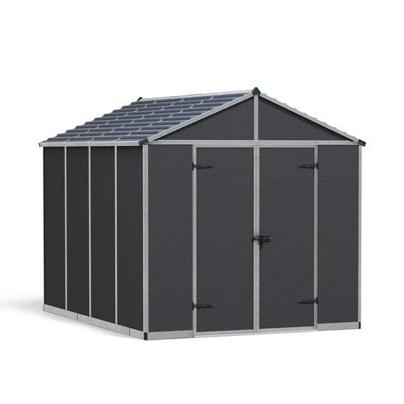 Palram - Canopia Rubicon 8' x 10' Polycarbonate/Aluminum Shed - Gray