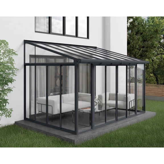 Palram - Canopia SanRemo 10' x 14' Patio Enclosure - Gray/Clear