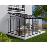 Palram - Canopia SanRemo 13' x 14' Patio Enclosure - Gray/Clear with Screen doors (6)