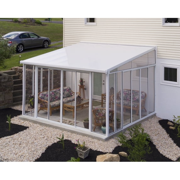 Palram - Canopia SanRemo 13' x 14' Patio Enclosure - White with Screen Doors