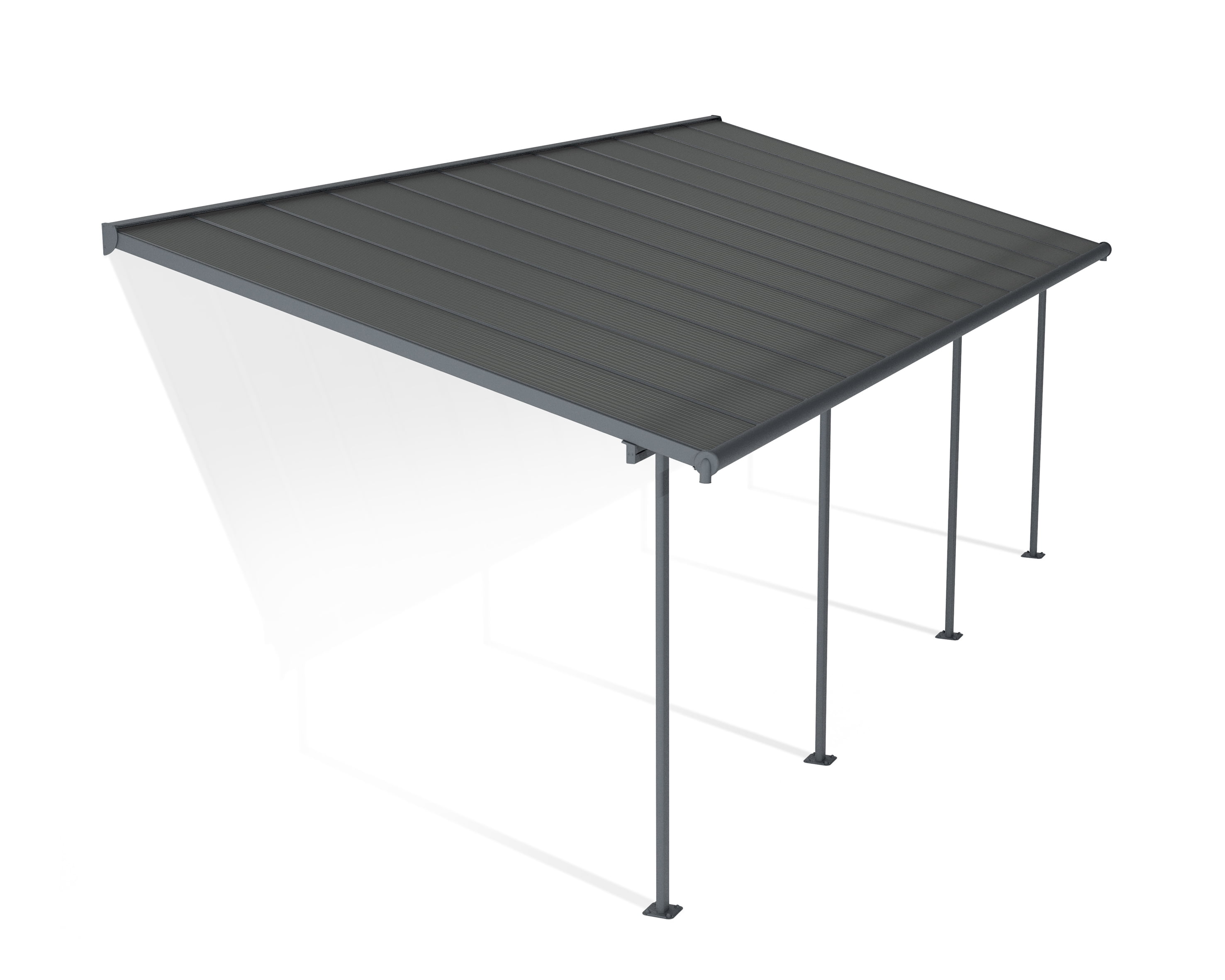 Sierra 10 ft. x 24 ft. Gray Polycarbonate Aluminum Patio Cover