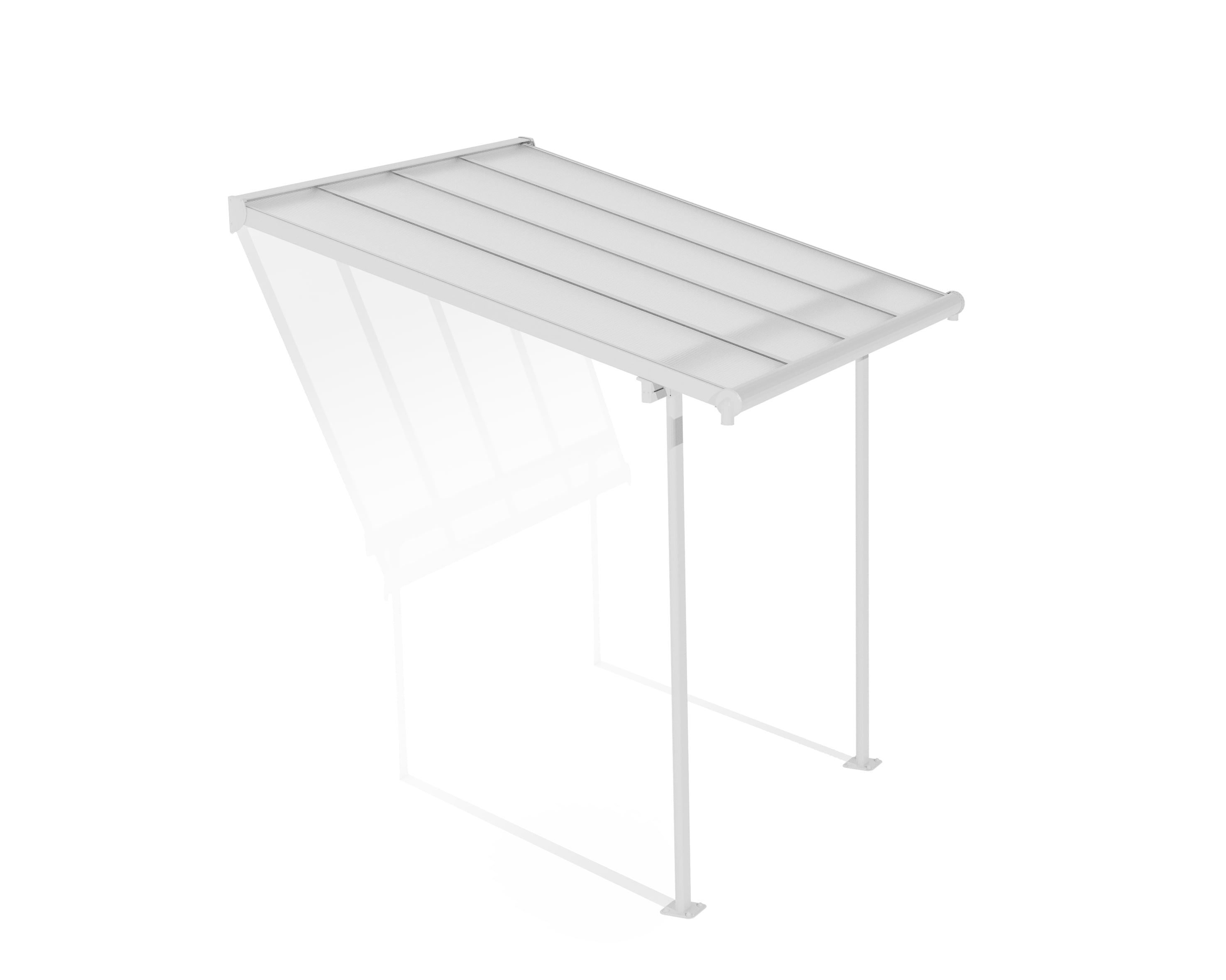 Palram - Canopia Sierra 8' x 8' Polycarbonate/Aluminum Patio & Door Cover - White