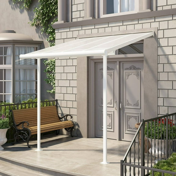 Palram - Canopia Sierra 8' x 8' Polycarbonate/Aluminum Patio & Door Cover - White