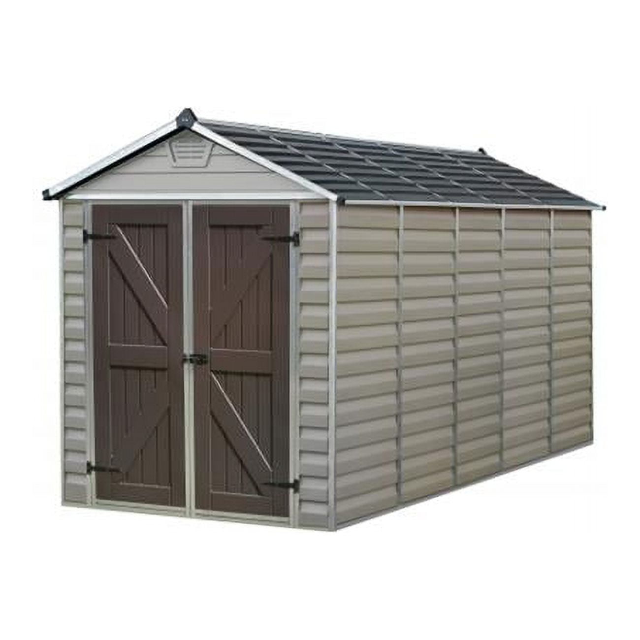 Tan Polycarbonate and Aluminum 6' x 12' Storage Shed Kit