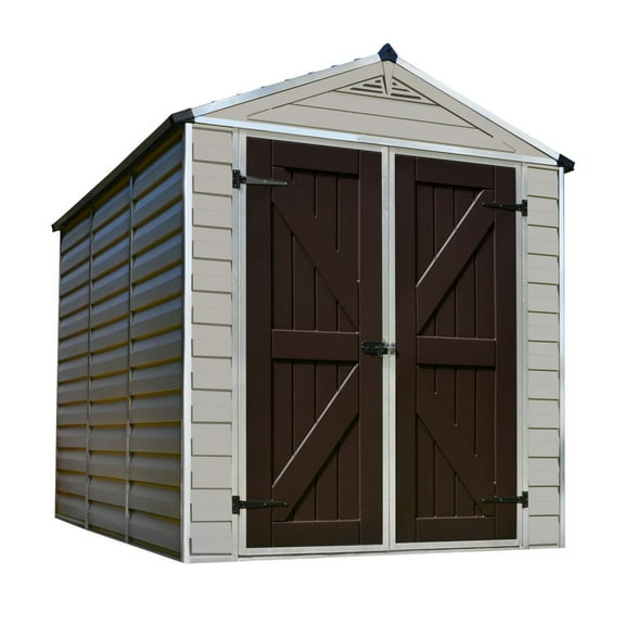 Palram - Canopia SkyLight 6' x 8' Polycarbonate/Aluminum Storage Shed - Tan/Brown