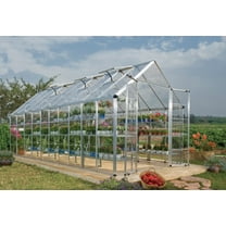 Palram - Canopia Snap & Grow 8' x 20' Polycarbonate/Aluminum Walk-In Greenhouse – Silver - with 4 Roof Vents