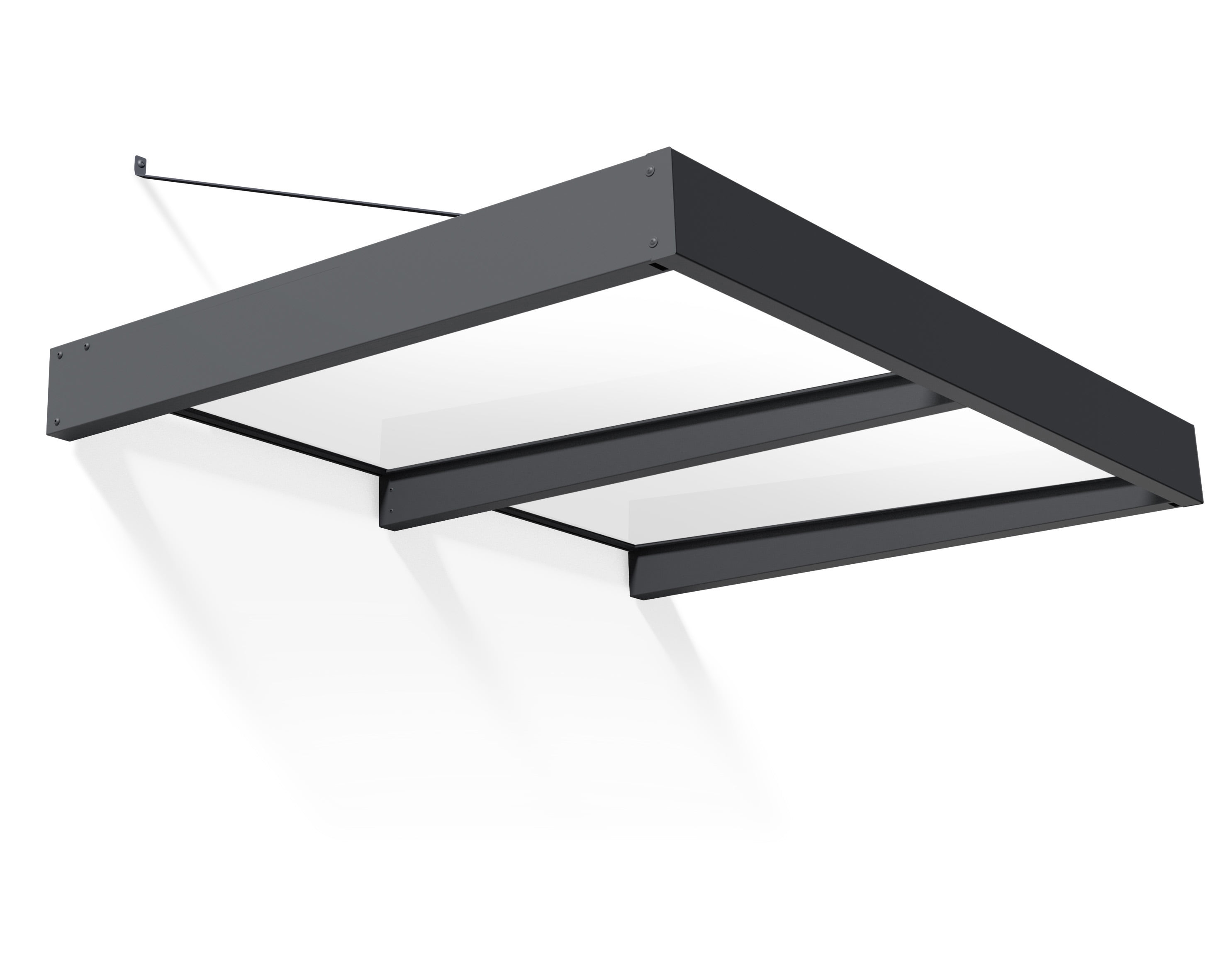 Sophia XL Gray Aluminum and Mist Acrylic Door and Window Awning