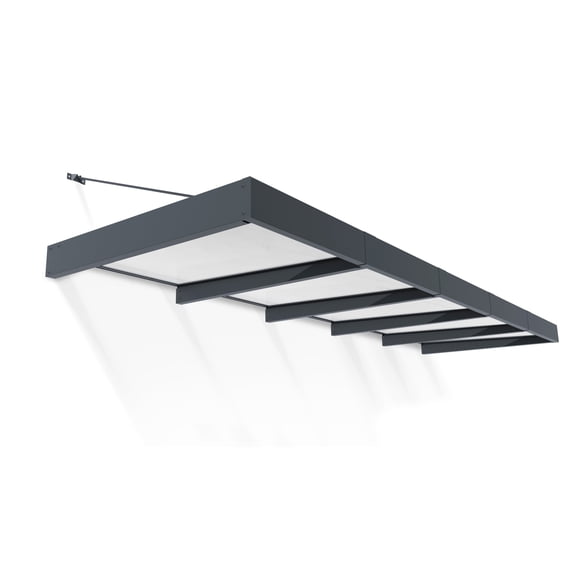 Palram - Canopia Sophia XL 5000 15' x 5' Acrylic Awning - Gray/Mist