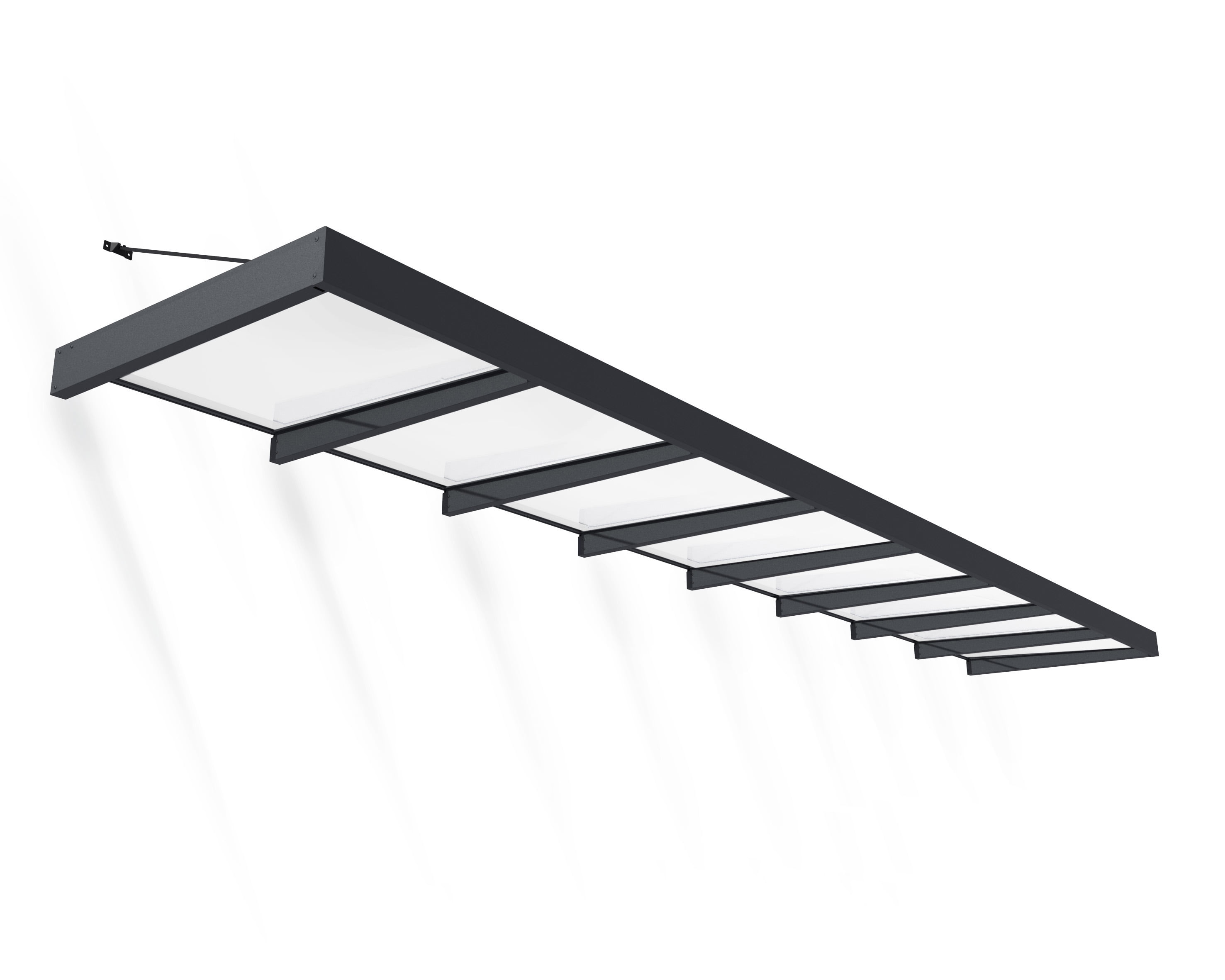 Sophia XL Gray Aluminum and Acrylic Door Awning