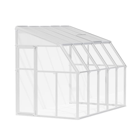Palram - Canopia Sun Room 2 Clear Kit - Multiple Sizes - White - Walk-In Greenhouse w/ Built-In Vent