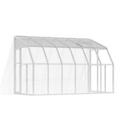 Palram - Canopia Sun Room 6' x 12' Polycarbonate Walk-In Greenhouse - White - with Roof Vent