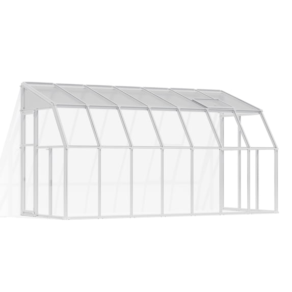 Palram - Canopia Sun Room 2 Clear Kit - Multiple Sizes - White - Walk-In Greenhouse w/ Built-In Vent