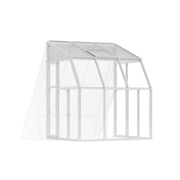 Palram - Canopia Sun Room 6 x 6 Polycarbonate Walk-In Greenhouse - White - with Roof Vent