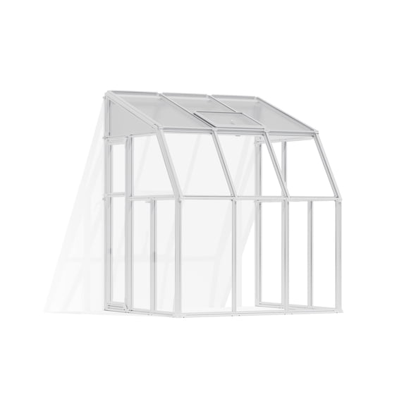 Palram - Canopia Sun Room 6' x 6' Polycarbonate Walk-In Greenhouse - White - with Roof Vent