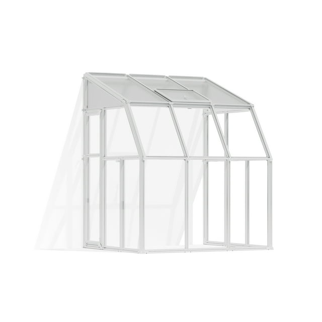 Palram Canopia Outdoor WalkIn Greenhouse, 6'x6', White Resin Frame