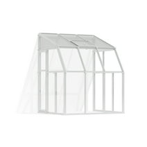 Palram - Canopia Sun Room 6' x 6' Polycarbonate Walk-In Greenhouse - White - with Roof Vent