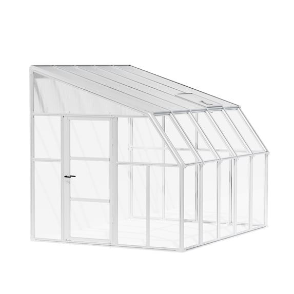 Palram - Canopia Sun Room 8' x 10' Polycarbonate Walk-In Greenhouse - White - with Roof Vent