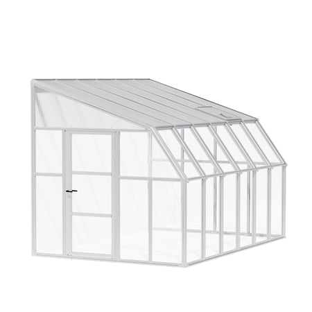 Palram - Canopia Sun Room 8' x 12' Polycarbonate Walk-In Greenhouse - White - with Roof Vent