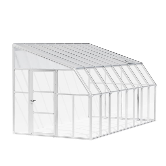 Palram - Canopia Sun Room 8' x 16' Polycarbonate Walk-In Greenhouse - White - with Roof Vent