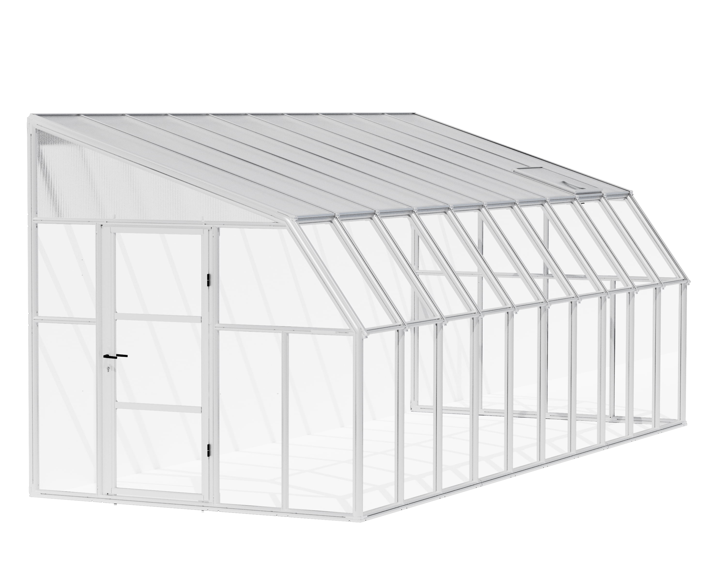 Large White Polycarbonate and Acrylic Sunroom Greenhouse