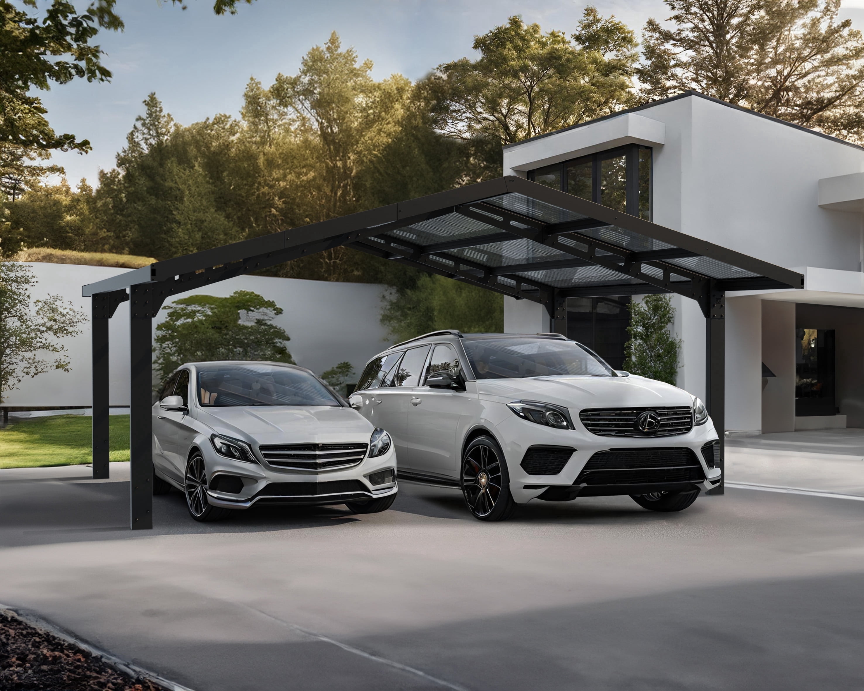 Palram - Canopia Sydney Wave Double Carport Apex Style