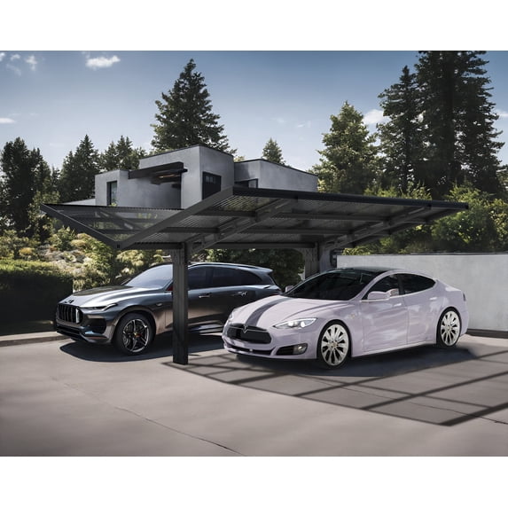 Palram - Canopia Sydney Wave Double Carport Wing Style