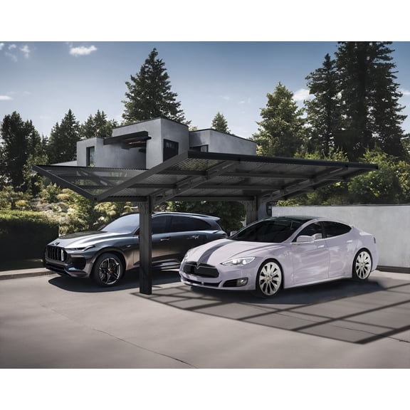 Palram - Canopia Sydney Wave Double Carport Wing Style