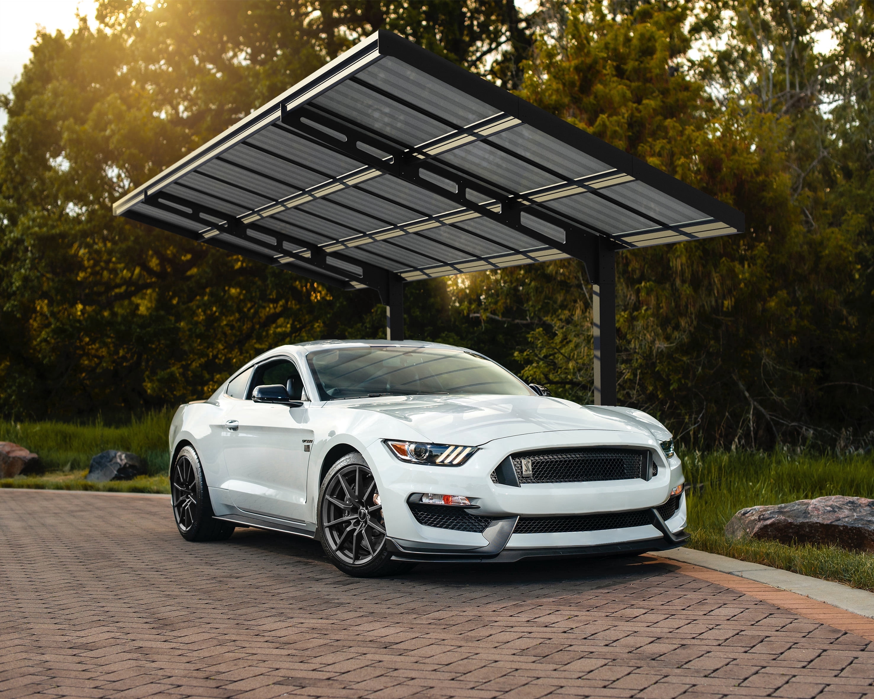 Palram - Canopia Sydney Wave Single Carport - Gray