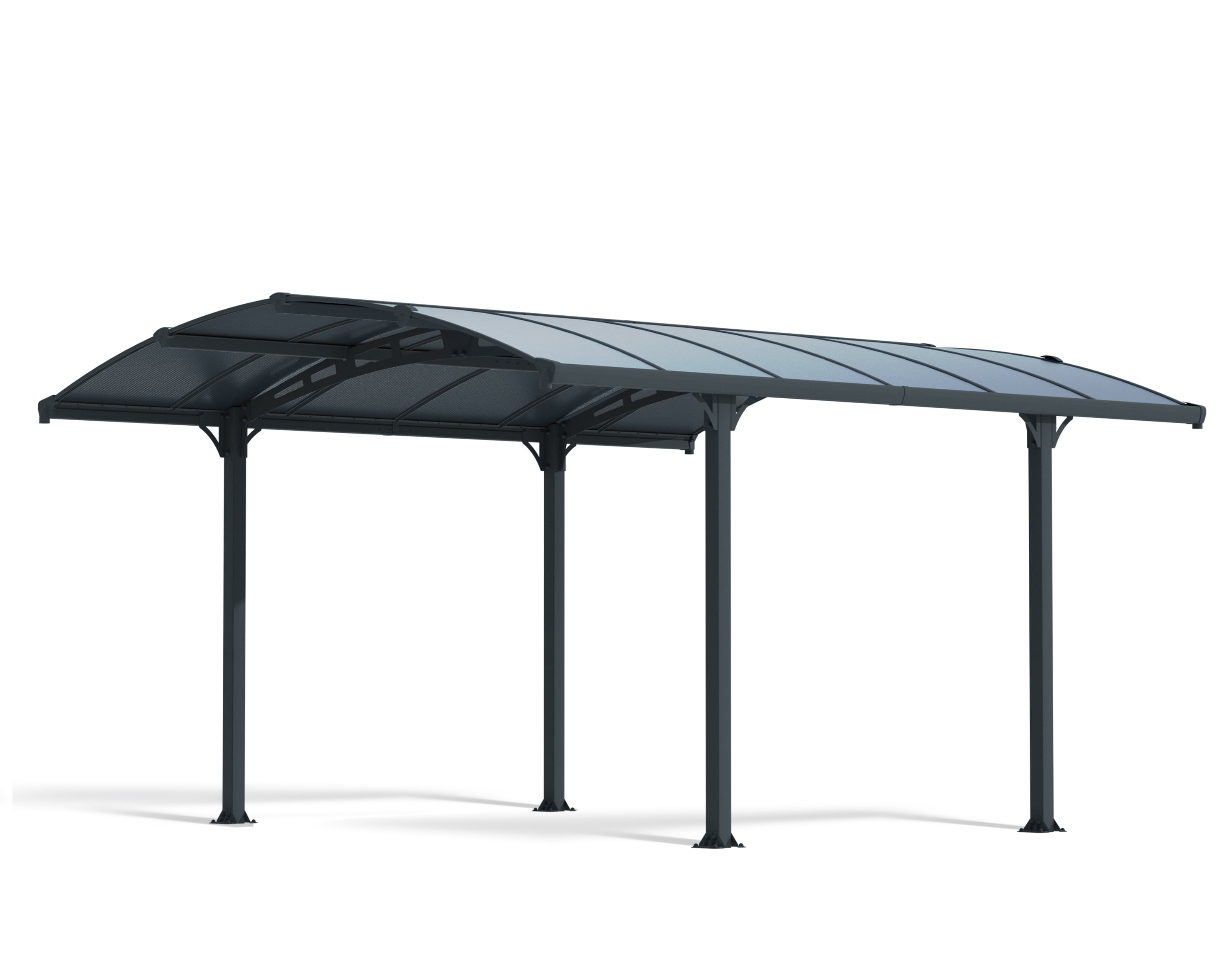 Tucson 12 x 14 ft Gray Aluminum Garden Gazebo with Polycarbonate Roof