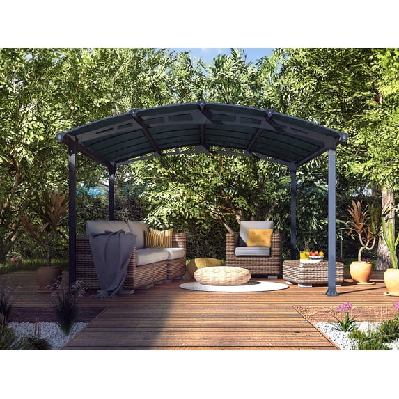 Palram - Canopia Tucson 4300 12' x 14' Polycarbonate/Aluminum Gazebo - Gray