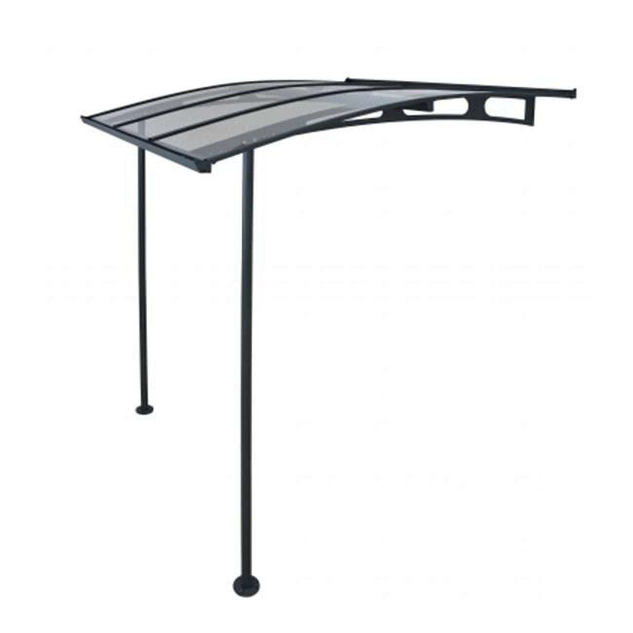 Vega 7' x 7' Gray Acrylic and Steel Door Awning