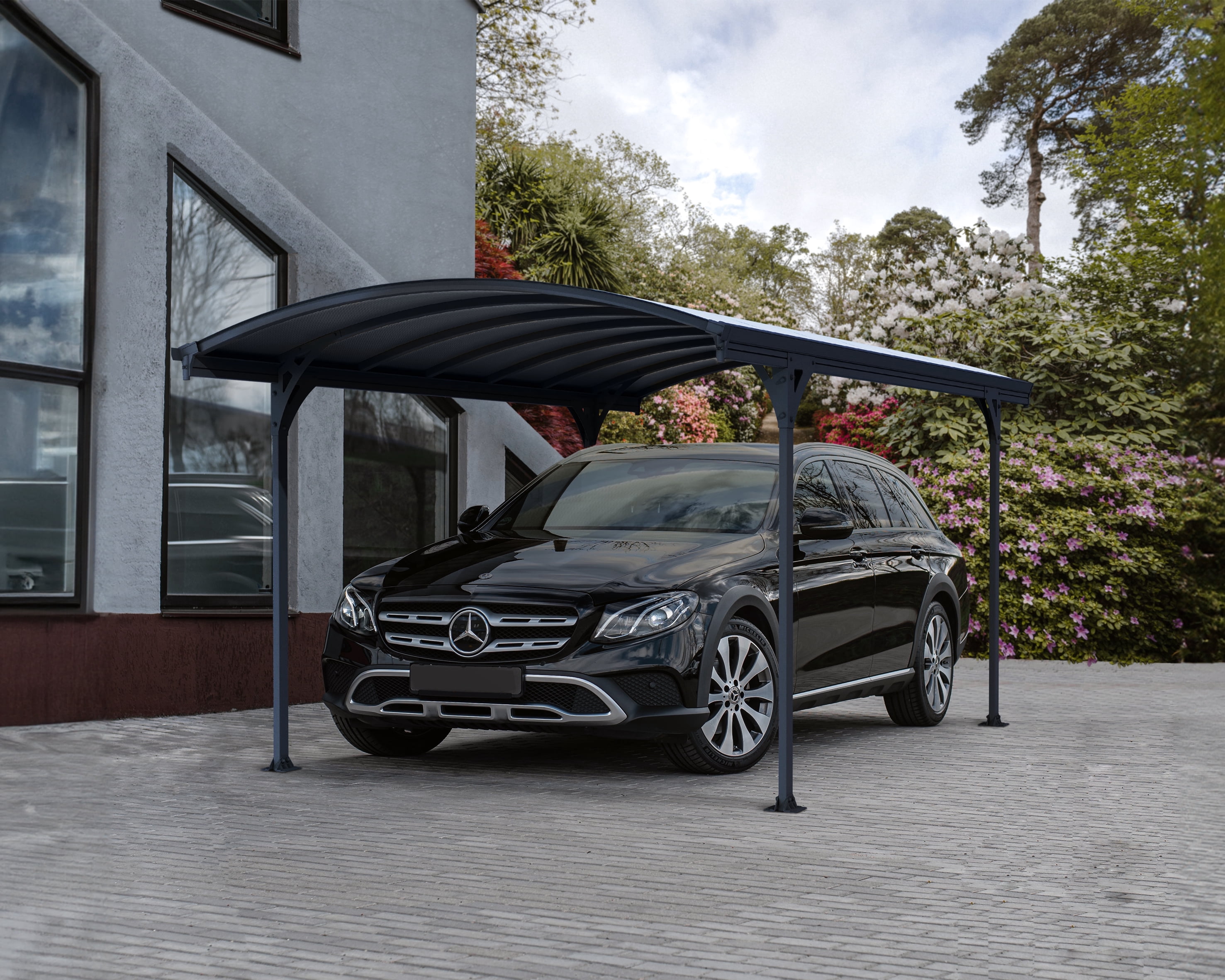 Palram - Canopia Vitoria 5000 10' x 16' Polycarbonate/Aluminum Carport - Gray/Gray