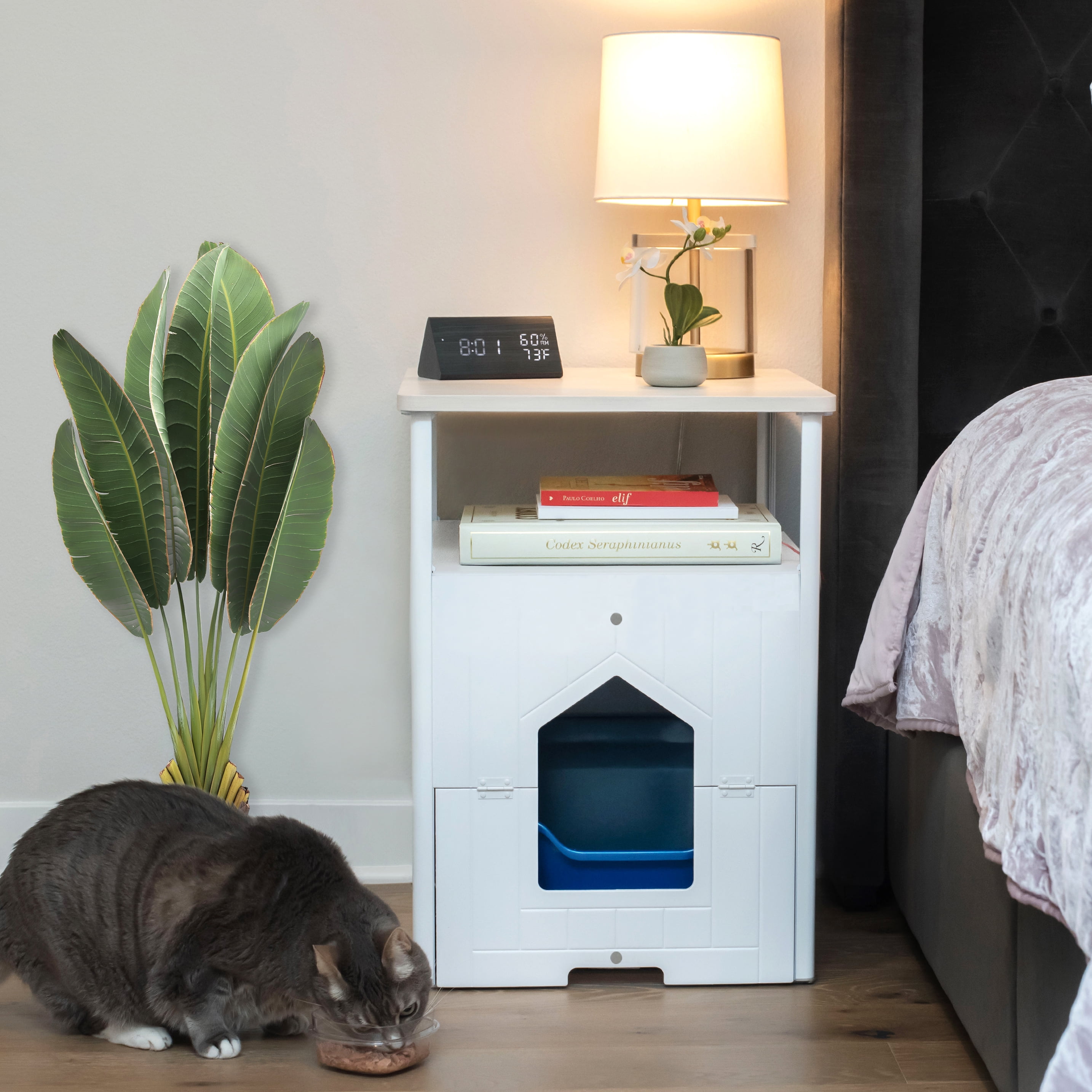 WellMall Cat Litter Box Enclosure, Cat House Side Table,Night Stand Pet  House, Indoor Cat House-White - Walmart.com