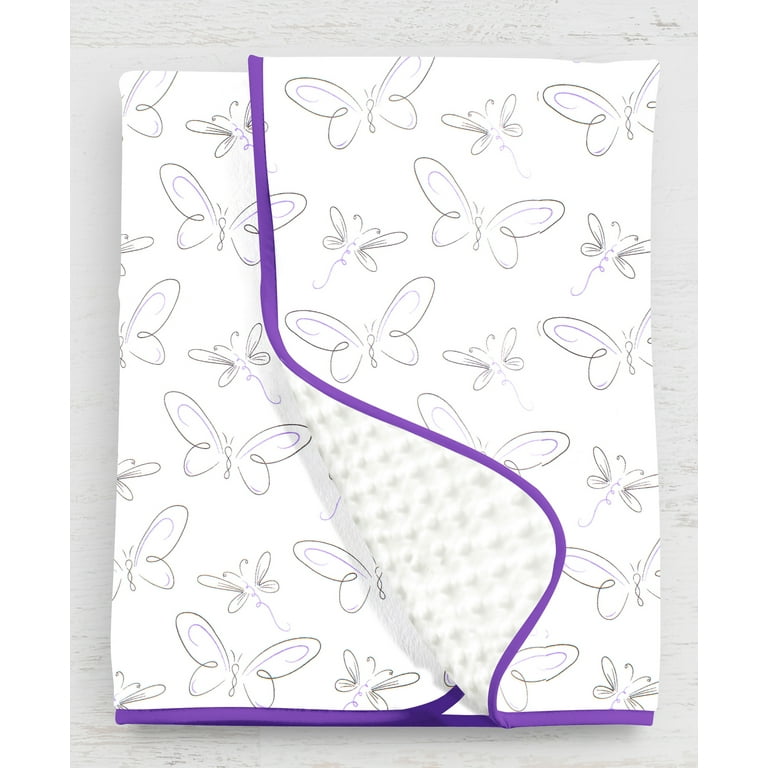 Purple baby blanket with butterfly sales