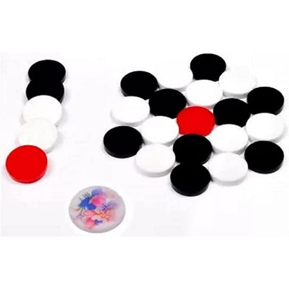 Pam Herbals Professional Carrom Board Game Thunder Acrylic 6mm Coins, Set of 24 Coins with 1 Striker Included