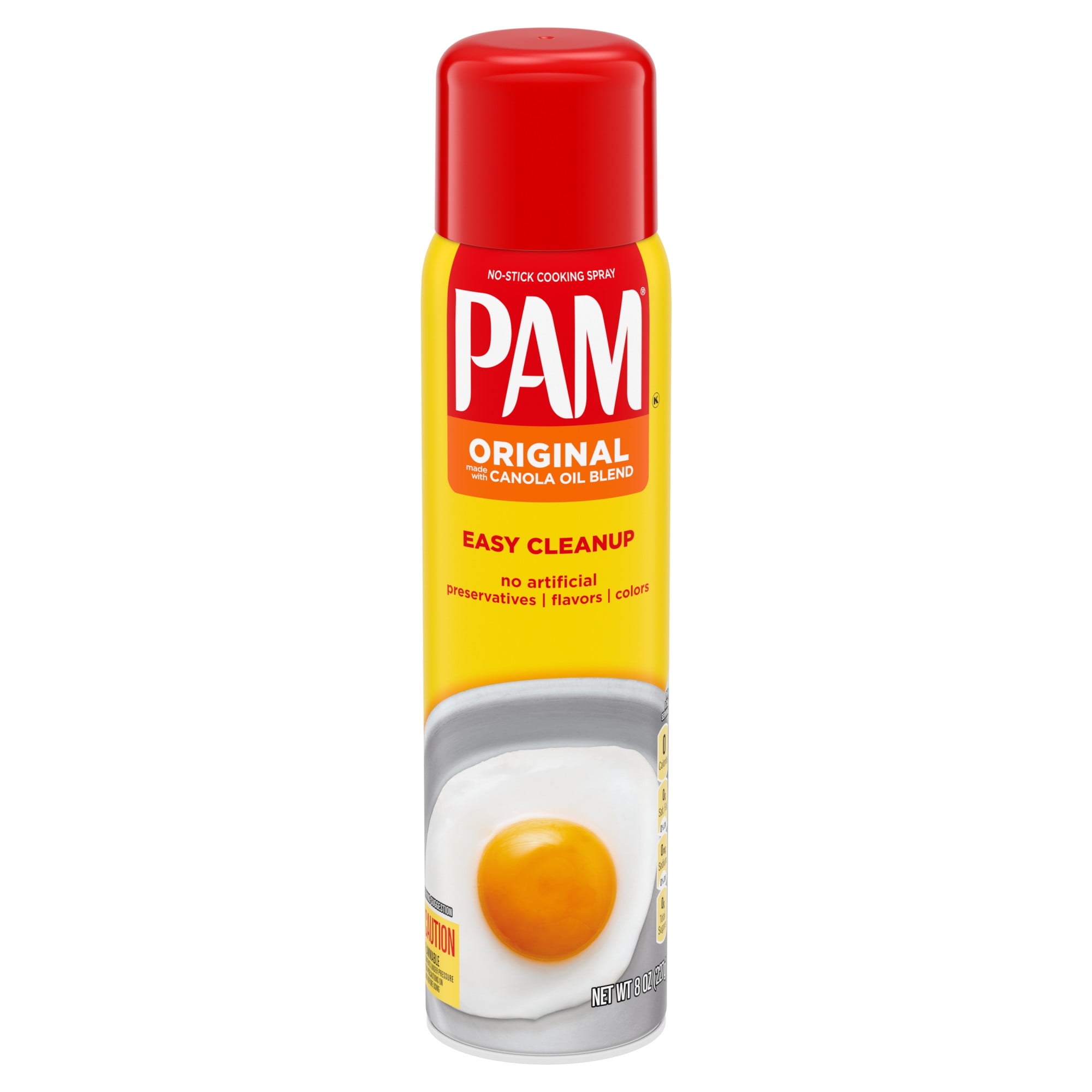 PAM Original Non-Stick, Fat-Free Canola Oil Blend Cooking Spray, 8 