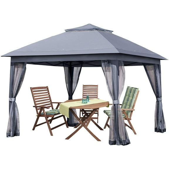 Pamapic 11x11 Ft Pop-up Gray Gazebo, Waterproof