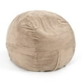 thumbnail image 1 of Pamapic 4 Feet Foam Filled Round Bean Bag Chair for Adults, Cozy Beige (Set of 1), 1 of 7