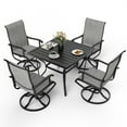 thumbnail image 1 of Pamapic 4-Person Gray Square Outdoor Patio Dining Set with Swivel Chairs, 1 of 7